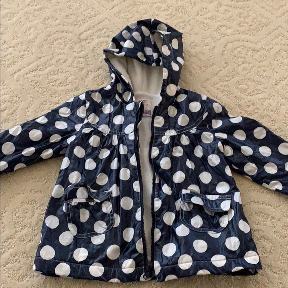 Girl’s polka dot rain coat